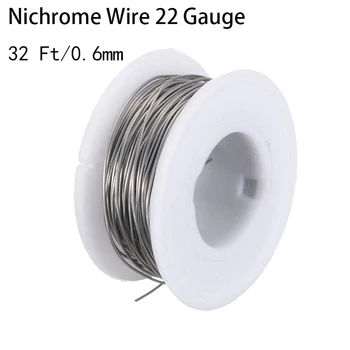 Nikrom Tel 22 Ölçer 32 Ft 0.6 mm Kavun Direnç Direnç Awg ısıtma teli direnç teli Alaşımlı Isıtma İpliği 30 metre/voll