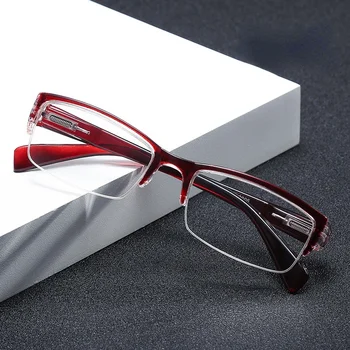 Moda Kırpma okuma gözlüğü Bahar Bacak Yüksek Çözünürlüklü Erkekler ve Kadınlar Yarım Çerçeve okuma gözlüğü