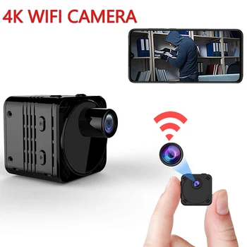 4K Mini WiFi Kamera Akıllı Kablosuz Kamera HD Küçük Kamera Hareket Algılama Vlog Espía Gece Görüş Video IP Web Kamera 1080P