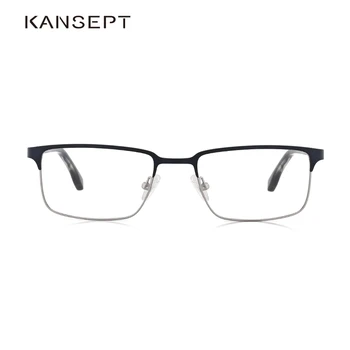 Metal Gözlük Çerçeve Marka Tasarımcısı Kare Gözlük Erkekler Reçete Gözlük Retro Şeffaf Miyopi Optik Gözlük#MT9002