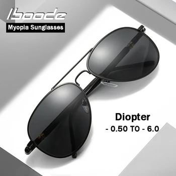 ıboode Klasik Polarize Miyopi güneş gözlüğü Gözlük Erkekler Açık Sürüş Güneş Gözlüğü Kadın Reçine Lens Shades Diopters - 0.5 to-6.0