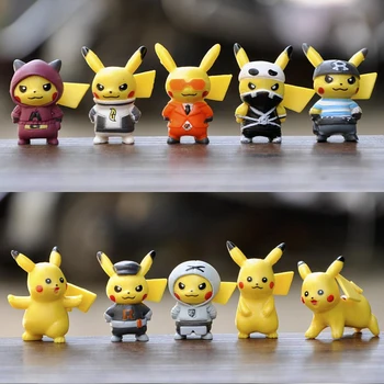 10 adet / takım Pokemon Aksiyon Figürü oyuncak seti Mini Karikatür Oyuncaklar Bebekler 4CM Pikachu Anime Modeli Oyuncak Boys için Çocuk Doğum Günü Hediyeleri
