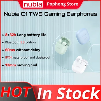 Nubia C1 C1 TWS Kablosuz Bluetooth Kulaklık Model BH4008 Bluetooth 5.3 İPX4 Nubia Kulaklık Nubia Neosound Oyun Kulaklık TWS 