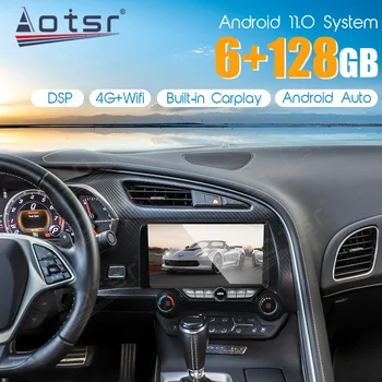 Android 11 Araba Radyo Multimedya Oynatıcı İçin Chevrolet Corvette C7 2013-2020 GPS Navigasyon TS10 Desteği 6G Dahili Carplay 128G