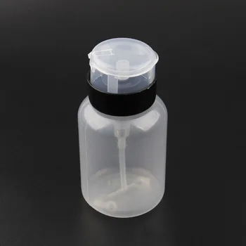 1 Adet 200ml Profesyonel Tırnak Sanat Aracı Oje çıkarıcı Şişe Siyah Kilitlenebilir Plastik Kapaklı Tırnak pompa şişeleri