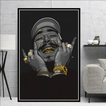 Yeni Post Malone Hip Hop Rapçi Müzik Şarkıcı Yıldız Sanat Boyama Posteri Ve Baskılar Tuval Duvar Resimleri İçin Oturma Odası Ev dekor