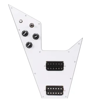 Beyaz 3 Kat Yüklü Kablolu Pickguard Kablolu Plaka Gitar için Yeni