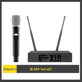 aj qlxd4-beta87 Yüksek Kaliteli UHF Profesyonel Kablosuz Mikrofon Sistemi Performans Şarkı Kondenser Mikrofon