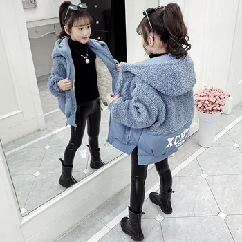 Kız Ceket Ceket Pamuk Dış Giyim Palto 2022 Popüler Sıcak Kalınlaşmak Kadife Kış Artı Boyutu çocuk giyim