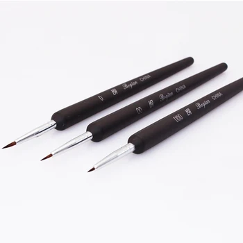 3Pcs-UV JEL Fırça Seti Süsleyen Boyama Çizim Tırnak Sanat Hatları Boyama fırça uçlu kalem 3 adet / takım Manikür 3D Tırnak resim fırçası Araçları