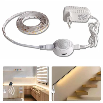Kablosuz PIR hareket sensörü LED şerit ışıklar 12 V su geçirmez otomatik on / off dolap mutfak dolabı LED ışık lamba bant ev süslemeleri