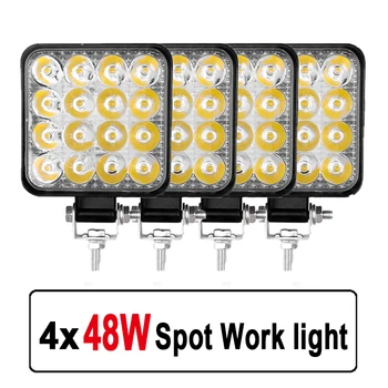 4 adet / grup Led ışık çubuğu 48w LED çubuk 16barra Kare Spot offroad LED çalışma ışığı 12V 24V Araba Kamyon İçin 4X4 4WD Araba SUV ATV