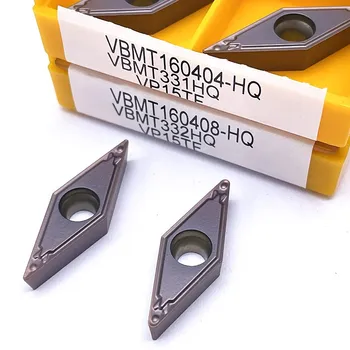10 ADET VBMT160404 (08)HQ VP15TF karbür uçlar dış ahşap dönüm araçları kesici CNC metal torna araçları VBMT çelik