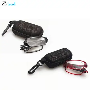Zilead TR90 Ultralight okuma gözlüğü Katlanır Taşınabilir Presbiyopi Optik Gözlük Kadın Erkek Gözlük Durumda + 1 + 4
