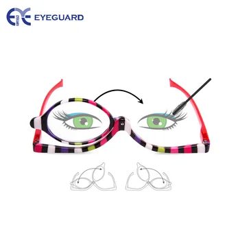 GÖZ KORUYUCU Okuyucular 2 Paket Büyüteç Makyaj Gözlük Göz Makyaj Gözlük Aşağı Çevirmek Lens Katlanır Kozmetik Bayan okuma gözlüğü