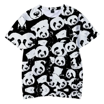 Yeni yaz Panda erkek kız T-shirt 3d baskı rahat spor nefes ışık saydam çabuk kuruyan spor üst