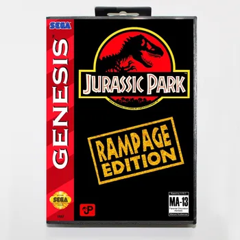 Jurassic Park Rampage Edition Oyun Kartuşu 16 bitlik MD Oyun Kartı Için Perakende Kutusu Ile Sega Mega Sürücü Genesis