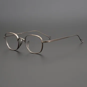 Japon Marka Gözlük Reçete Erkekler Kadınlar Miyopi Gözlük Çerçevesi KMN114 Kare Gözlük Çerçevesi Saf Titanyum Optik Çerçeve