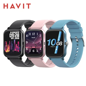 HAVIT Kare akıllı saat 1.69 İnç HD Tam Ekran Dokunmatik Spor İzci IP67 Su Geçirmez Düğme Dekoder Fonksiyonu ile Smartwatch