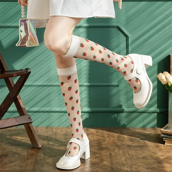 Tatlı Kız Sevimli Çorap Yaz Ultra-ince Şeffaf Kristal İpek Uzun Çorap Çorap JK Japon Tarzı Diz Çorap Çorap