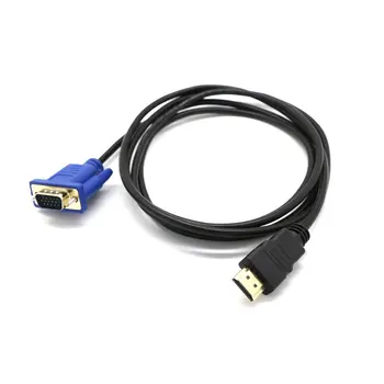 HDMI uyumlu VGA HD dönüştürücü kablosu Ses Kablosu D-SUB Erkek Video Adaptörü uzatma kablosu HDTV için pc bilgisayar Monitörü TV