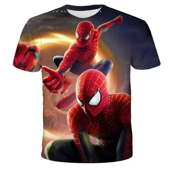 Yeni örümcek adam Erkek Marvel Baskı T shirt Unisex Avengers Tee Elbise Çocuk Karikatür Üst 4 6 8 10 Yıl Çocuklar Doğum Günü Giyim
