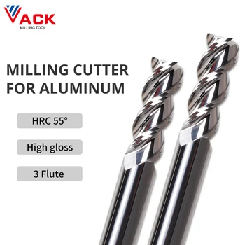 VACK HRC55 Alüminyum freze kesicisi Alaşımlı Kaplama End Mill Tungsten Çelik Freze Araçları Yönlendirici Bit Cnc İşleme Frezeler 4/6/8