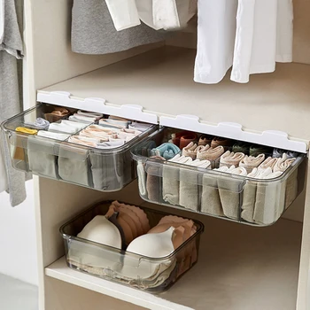 Çekmece İç Çamaşırı saklama kutusu Kendinden yapışkanlı Çorap Sutyen Bağları kıyafet dolabı çekmece içi bölme aparatı Kutuları ev düzenleyici
