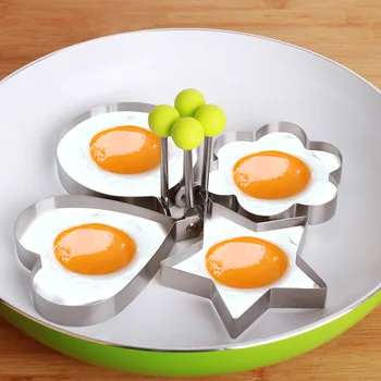 Yaratıcı Kalınlaşmış Paslanmaz Çelik Omlet Kızarmış Yumurta Kalıp Haşlanmış Yumurta pancake kalıbı Omlet Yüzük