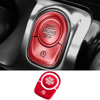 Araba Styling Mercedes Benz ıçin Bir Sınıf W177 GLE W167 GLB Iç Otomatik Start Stop Motor basmalı düğme Düğmeleri Kapak Çıkartmalar Trim
