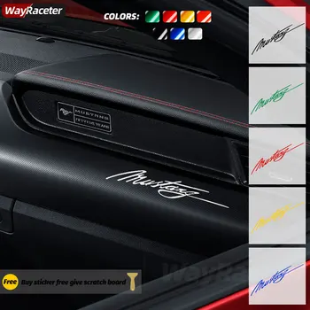 Yansıtıcı Araba İç Dashboard Vücut Pencere Çıkartması Dash Komut Dosyası Vinil Accent İmza Sticker Ford Mustang Aksesuarları