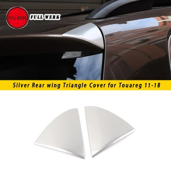 1 Çift Paslanmaz Çelik Araba Arka Kanat Üçgen Kapak Dekorasyon Trim Sticker Touareg 11-18 Araba Styling Dış Modifikasyonu