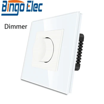 Bingoelec Dokunmatik LED Dimmer Anahtarı Kristal Cam Panel Dimmer Beyaz Siyah Altın 500w Dimmer Anahtarı
