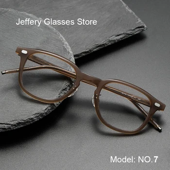 Japon Tarzı Asetat Erkekler Reçete Gözlük Çerçeve Retro Moda Kare Kadın Gözlük Miyopi Presbiyopik Lensler İle Olabilir