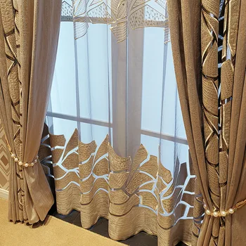 Iskandinav Basit Modern Perdeler Oturma Odası Yatak Odası için Kadife İçi Boş Nakış Perde balkon penceresi ekran perdesi Ev Özel