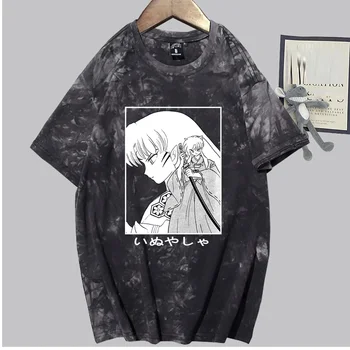 Sıcak Anime Inuyasha T Gömlek Erkekler Grafik Tees Harajuku Tshirt Erkek
