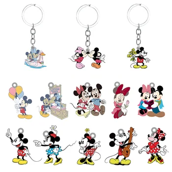 Disney Güzel Mickey Mouse Çift Desen Epoksi Reçine Anahtarlık Sırt Çantası okul çantası Kolye Takı Anahtarlık Takı MIK43