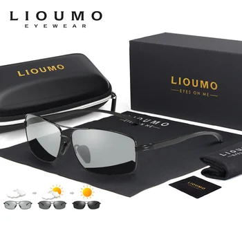 LIOUMO Marka Güneş Gözlüğü Erkekler Polarize Fotokromik sürüş gözlükleri Kadınlar En Kaliteli Chamelon Gözlüğü Parlama Önleyici Lentes De Sol