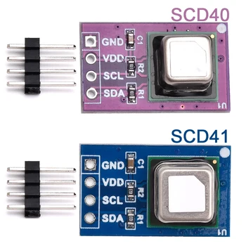 SCD40 / SCD41 Gaz Sensörü Modülü Algılar CO2 Karbon Dioksit Sıcaklık ve Nem Algılama İki-in-one I2C Mor-mavi Pin İle