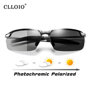 CLLOIO Fotokromik Güneş Gözlüğü Erkekler Sürüş Bukalemun Gözlük Polarize Erkek Gündüz Gece Görüş Sürüş Renk Değiştiren güneş gözlüğü UV