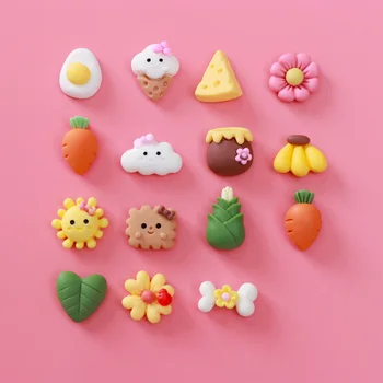 30 Adet / grup Karikatür Yumurta Çiçek Reçine Yama DIY Firkete Takı El Sanatları Malzemeleri Mini Tırnak Sanat Düz Geri Reçine Karalama Defteri sanat dekoru
