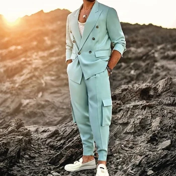 2022 Bir Düğme erkek iş elbisesi Balo Yemeği Resmi Parti Erkek Takım Elbise 2 Parça (Ceket + Pantolon)traje de novio