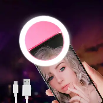 Led Selfie halka ışık Yenilik Makyaj Aydınlatmaları Led Selfie Lamba Cep Telefonları Fotoğraf LED gece ışığı Ayna Neon Burcu Selfie Halka