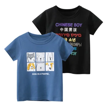 Yaz Erkek T-Shirt Pamuk Moda Yürümeye Başlayan Grafik Tees Bebek Gömlek Çocuk Jersey Çocuk Giysileri