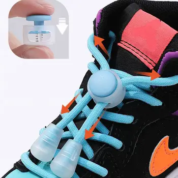 1 Çift Elastik danteller Sneakers Çocuk Bağcıkları Bağlamadan Unisex Hızlı dantel Yuvarlak lastik bantlar Tembel Ayakabı Spor Shoestrings