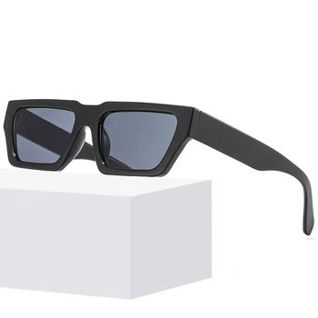 Marka Vintage Kare Güneş Gözlüğü Adam Küçük Çerçeve Ayna Tasarımcı güneş gözlüğü Erkek Retro Siyah Beyaz Moda Oculos De Sol
