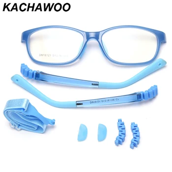 Kachawoo çocuk kare gözlük optik TR90 çocuk gözlük çerçeveleri esnek erkek kız Koruyucu silikon mavi pembe siyah