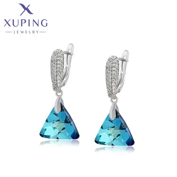 Xuping Takı Moda Yeni Varış Rodyum Renk Lüks Kristaller Küpe Kadınlar için Hediye 610340767