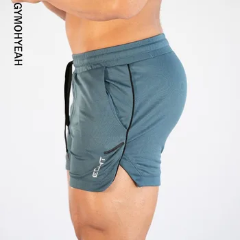 2019 Erkekler Spor Vücut Geliştirme Şort Adam Yaz Spor Salonları Egzersiz Erkek Nefes Örgü Hızlı Kuru Spor Jogger Plaj kısa pantolon