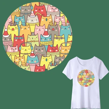 DIY ısı transferi yamalar sevimli hayvanlar demir-on yamalar giyim için çocuk T-shirt dekorasyon ısı basın aplike Sticker